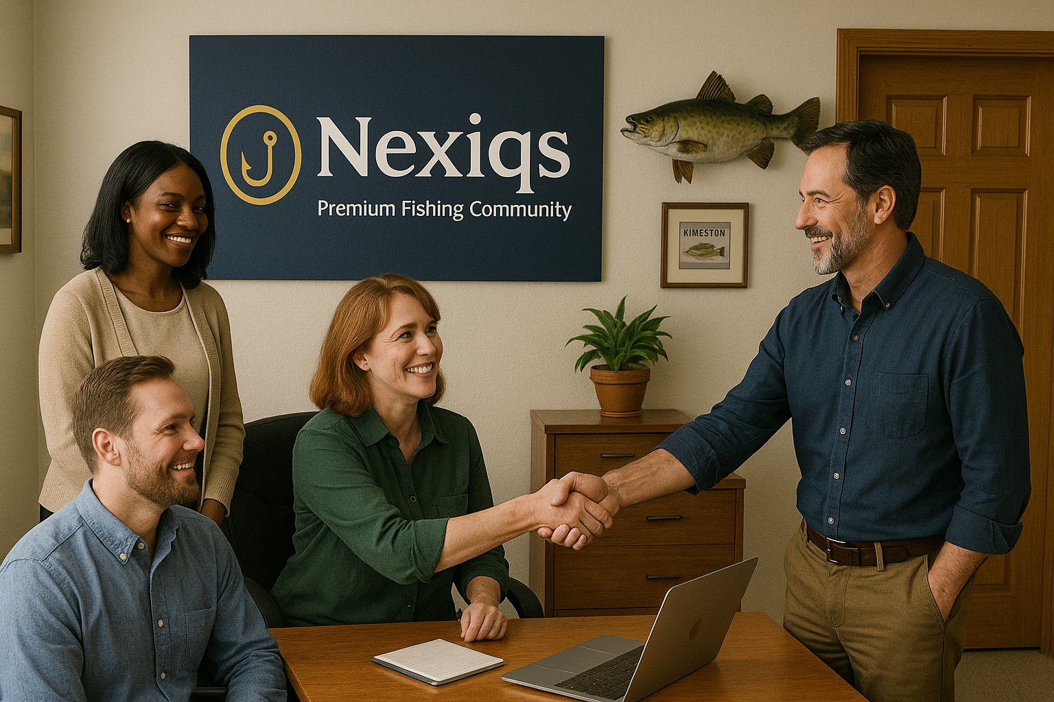 Nexiqs community representatives welcoming new members at office in Kingston