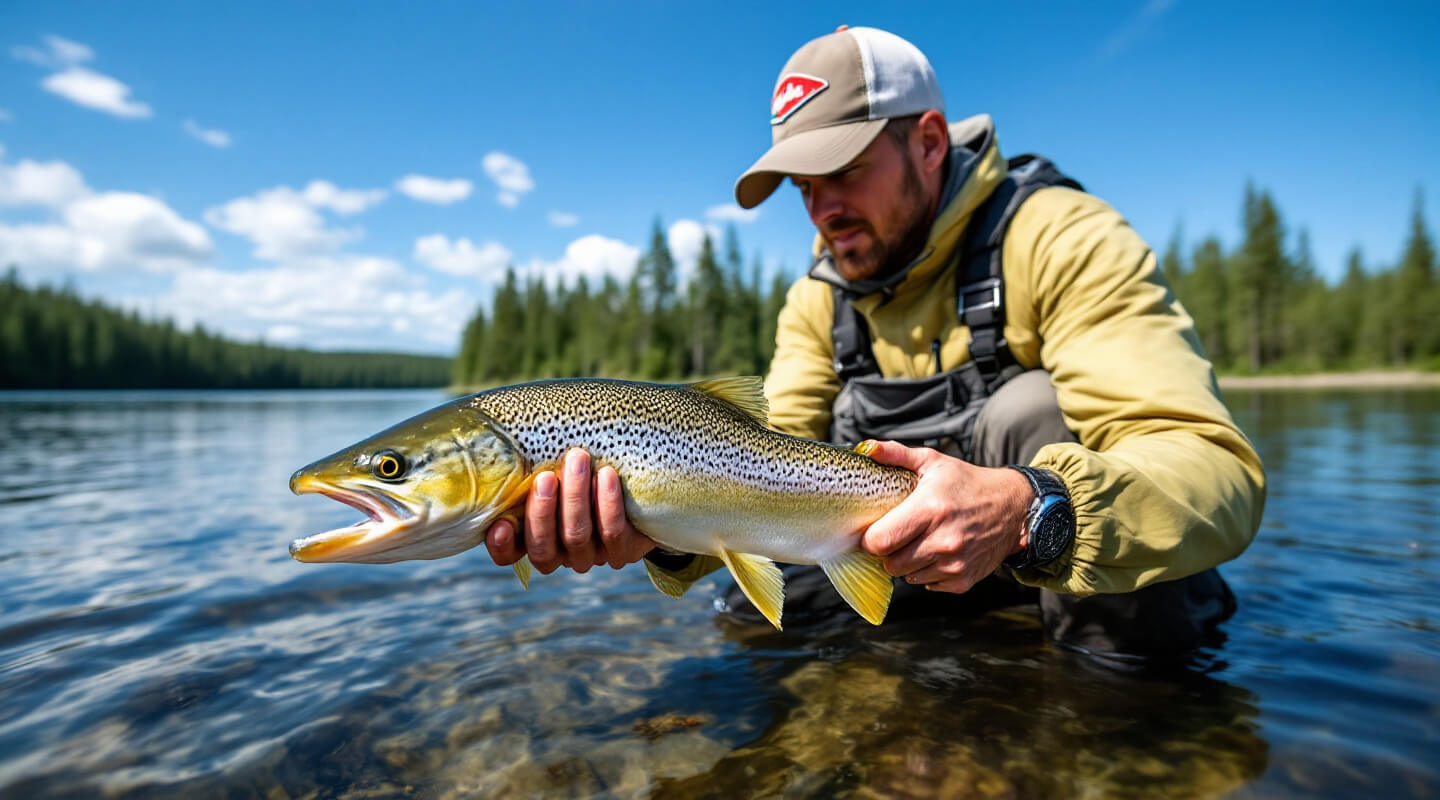Angler learning selective harvesting using a conservation-minded approach at pristine lake